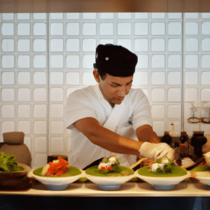 Ambiente interno do restaurante japonês Uchiko em Miami Beach