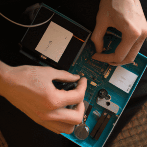 Reprodutor de música de fácil montagem: ilustração de um kit modular