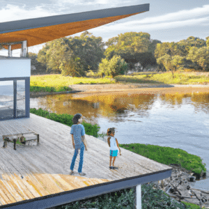 Residência sustentável à beira do rio Tejo