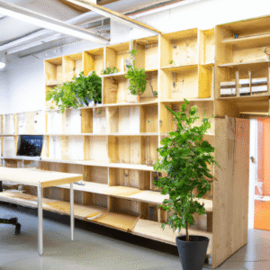 Móvel sustentável em MDF exposto