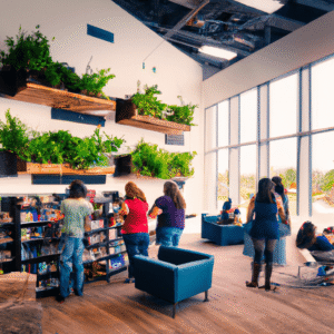 Projeto de biblioteca comunitária sustentável no Texas