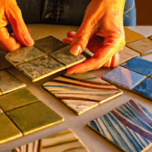 Exemplo de azulejo Raku contemporâneo