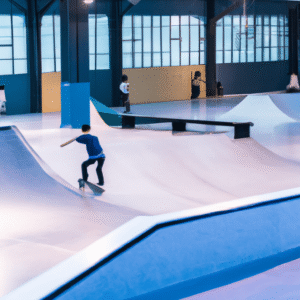 Estrutura de skatepark indoor em Xangai